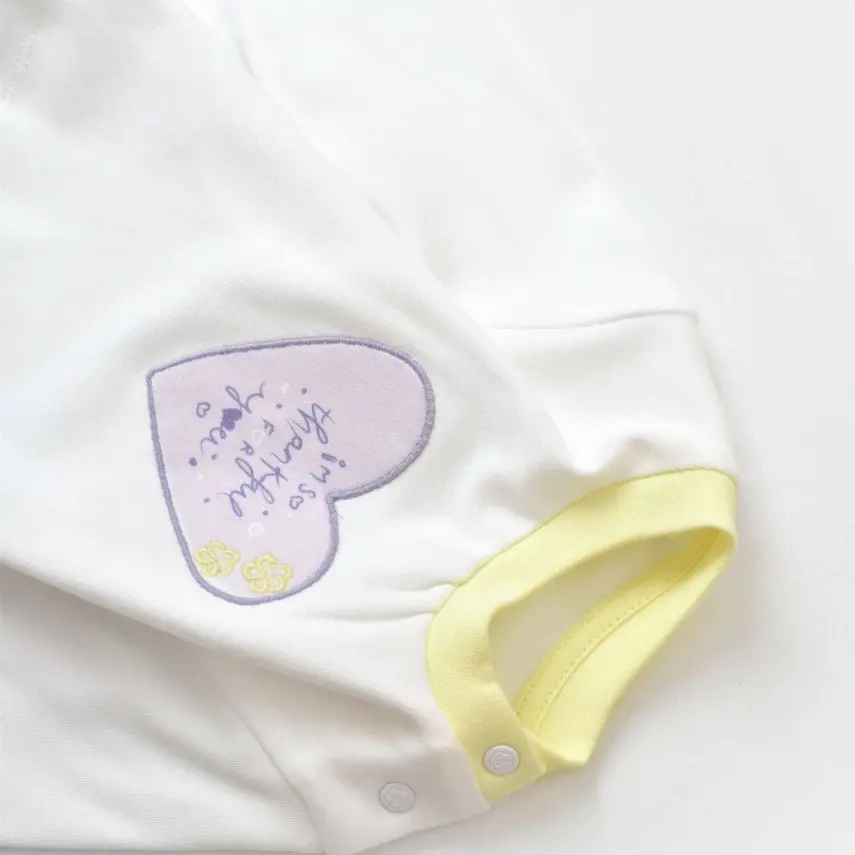 Bibaby Kız Organik Sweatshirt Love You Baby Yellow Lavander - 4