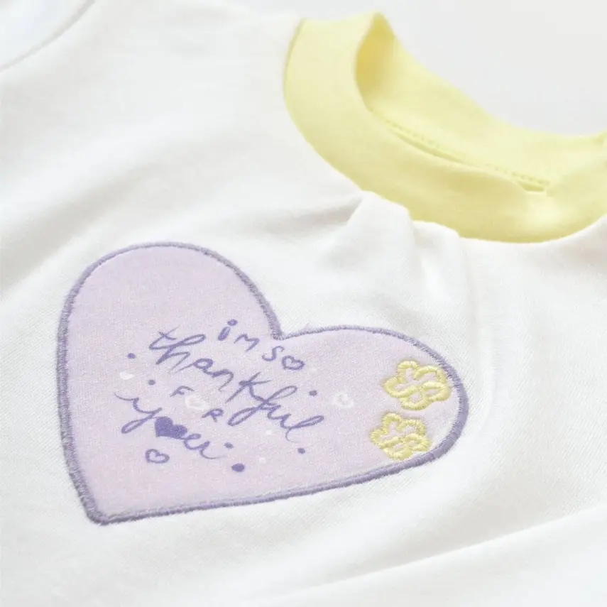 Bibaby Kız Organik Sweatshirt Love You Baby Yellow Lavander - 8