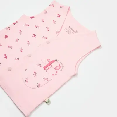Bibaby Kız Organik Yelek Sweet Friends Pembe - 3
