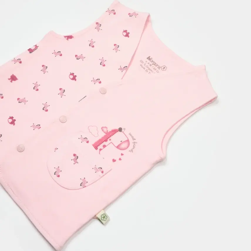 Bibaby Kız Organik Yelek Sweet Friends Pembe - 9