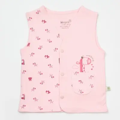 Bibaby Kız Organik Yelek Sweet Friends Pembe - 6