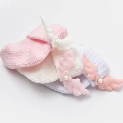 Bibaby Kız Patik Çorap Angel Beyaz - Pembe - 3