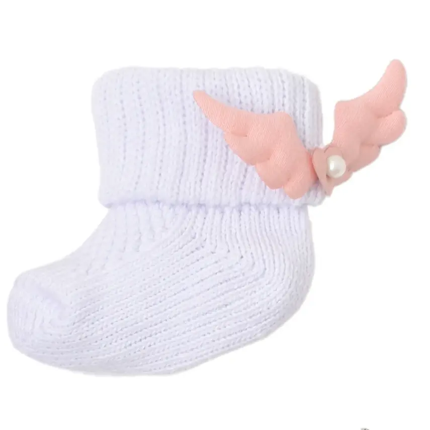 Bibaby Kız Patik Çorap Angel Beyaz - Somon - 2