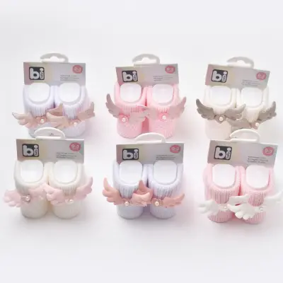 Bibaby Kız Patik Çorap Angel Ekru - Gri - 4
