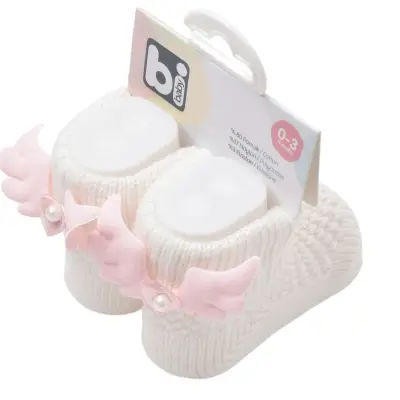 Bibaby Kız Patik Çorap Angel Ekru - Pembe