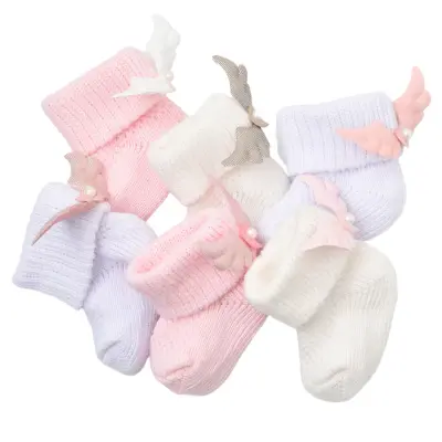 Bibaby Kız Patik Çorap Angel Ekru - Pembe - 8