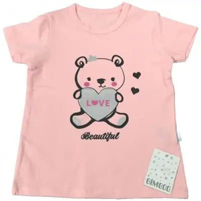Bibaby Kız T-Shirt Bimboo Love Somon