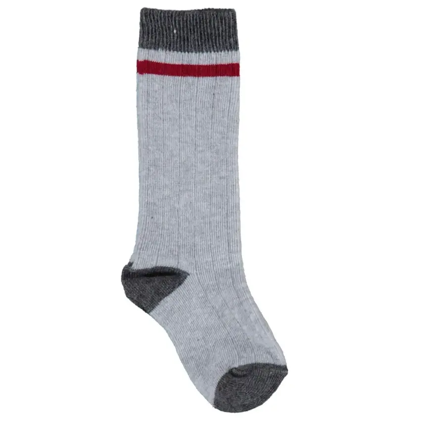 Bibaby Organik Çorap Dizaltı Çizgili Gri - 2