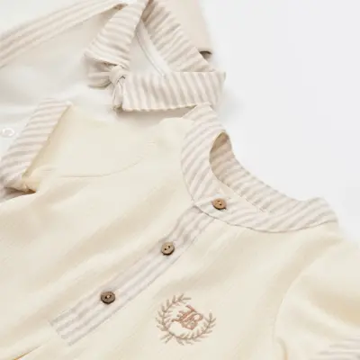 Bibaby Salopet Şortlu Royal Kasketli Bej - 6