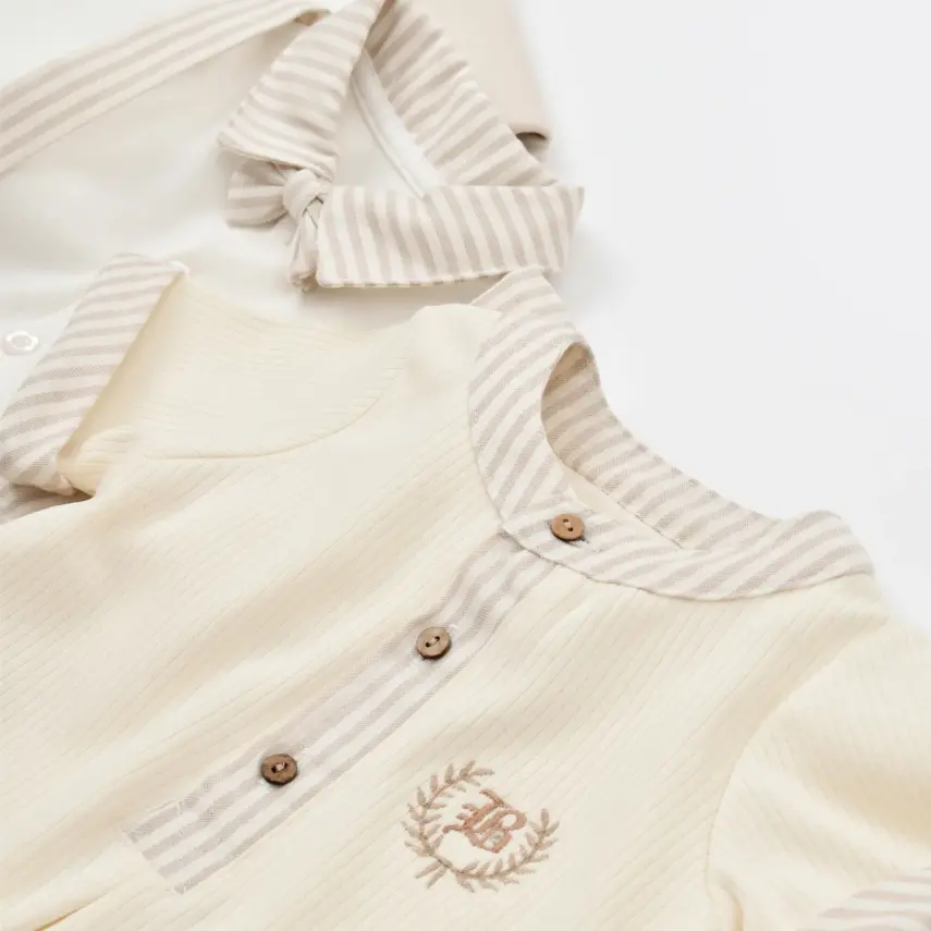 Bibaby Salopet Şortlu Royal Kasketli Bej - 6