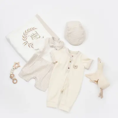 Bibaby Salopet Şortlu Royal Kasketli Bej - 8