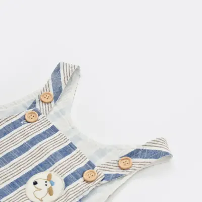Bibaby Salopet Tulum Stripe Sytle Lacivert - Bej - 5