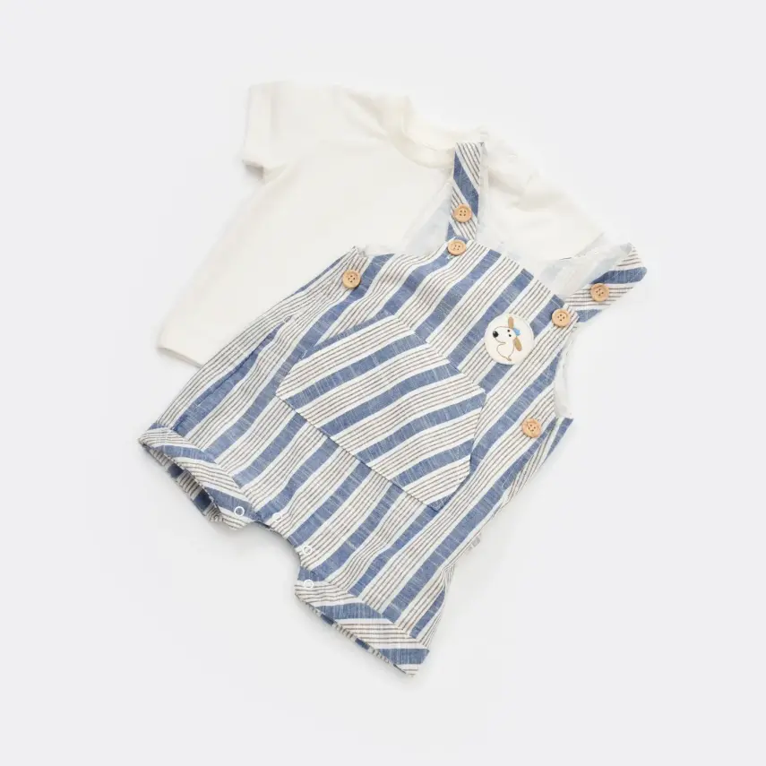 Bibaby Salopet Tulum Stripe Sytle Lacivert - Bej - 3