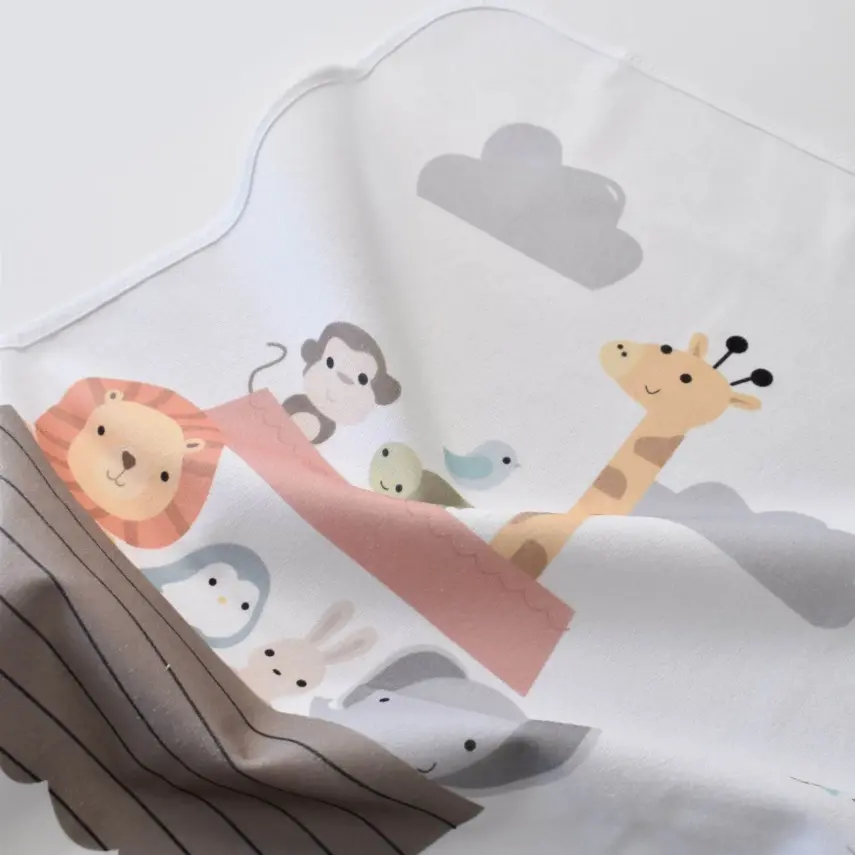 Bibaby Unisex Alt Açma Muşamba Animals On Board Ekru - 4