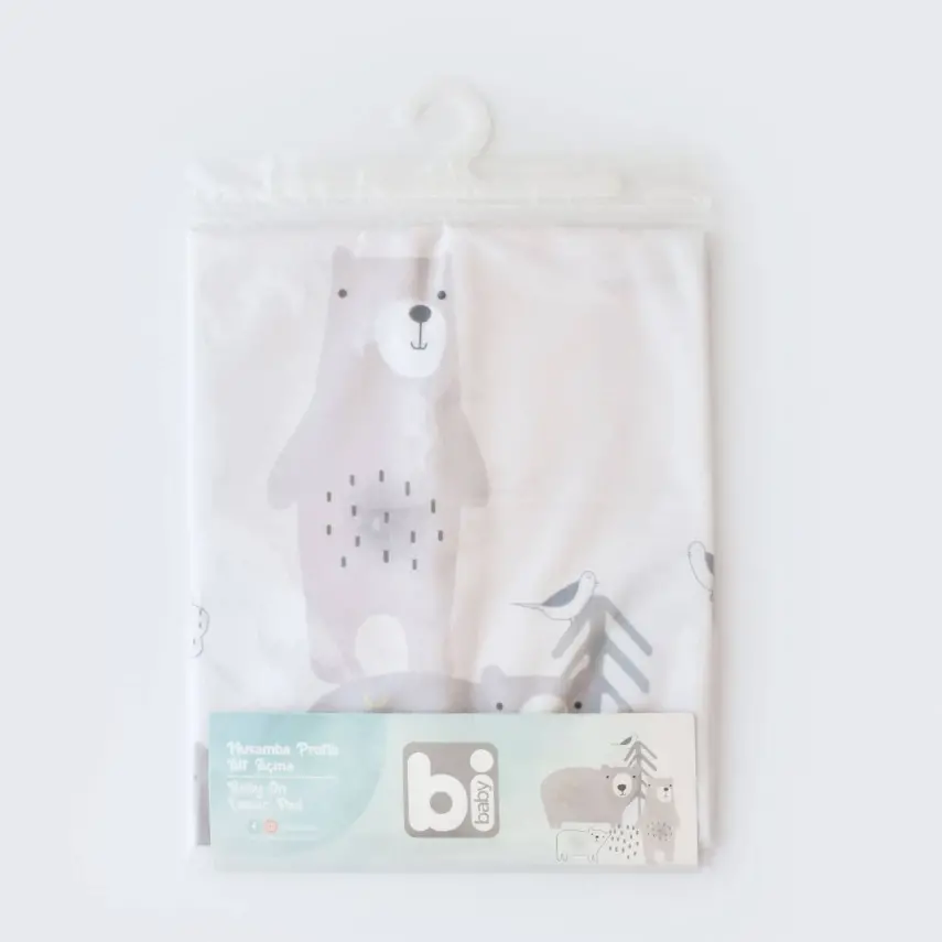 Bibaby Unisex Alt Açma Muşamba Bear Family Ekru - 4