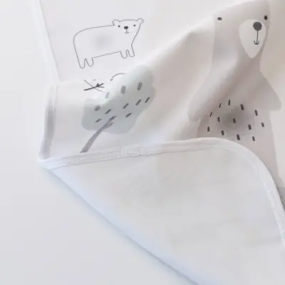 Bibaby Unisex Alt Açma Muşamba Bear Family Ekru - 5