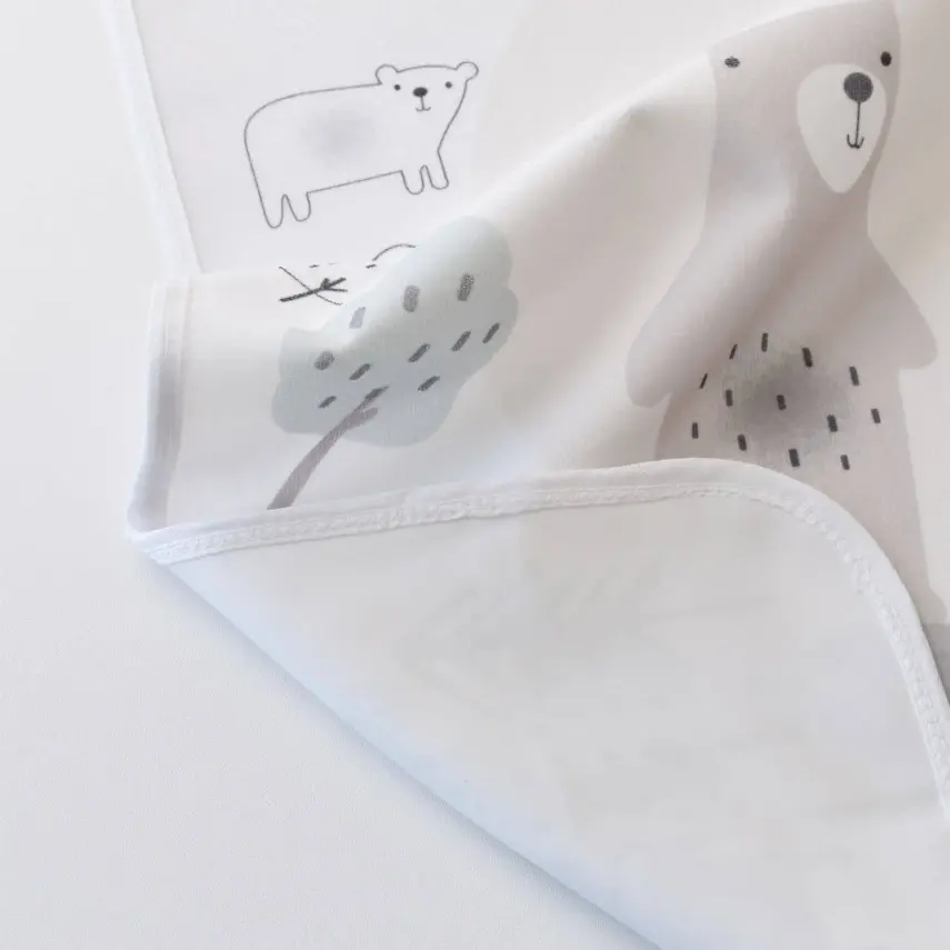 Bibaby Unisex Alt Açma Muşamba Bear Family Ekru - 5