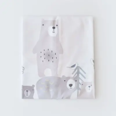 Bibaby Unisex Alt Açma Muşamba Bear Family Ekru - 2