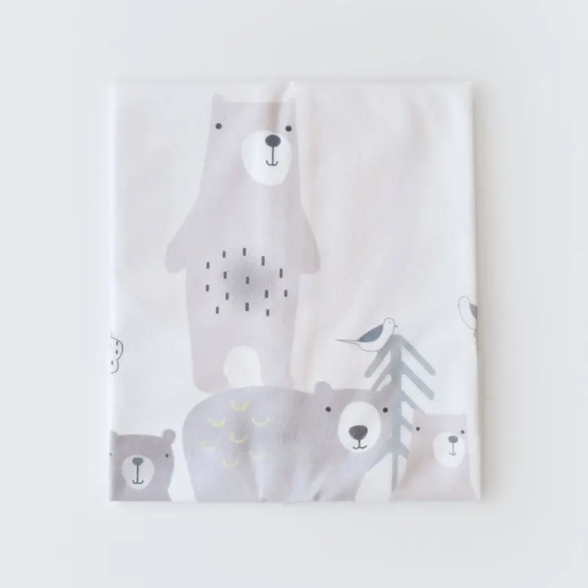 Bibaby Unisex Alt Açma Muşamba Bear Family Ekru - 2