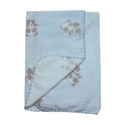 Bibaby Unisex Battaniye Clever Panda Fluffy Mavi