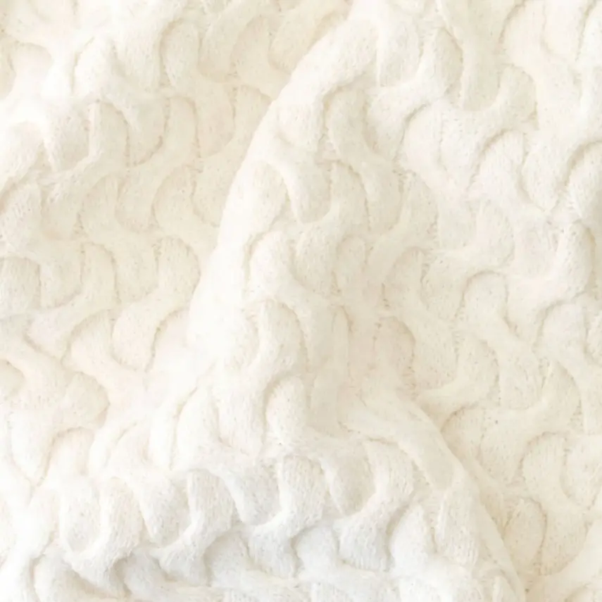 Bibaby Unisex Battaniye Hasır Triko Ekru - 5