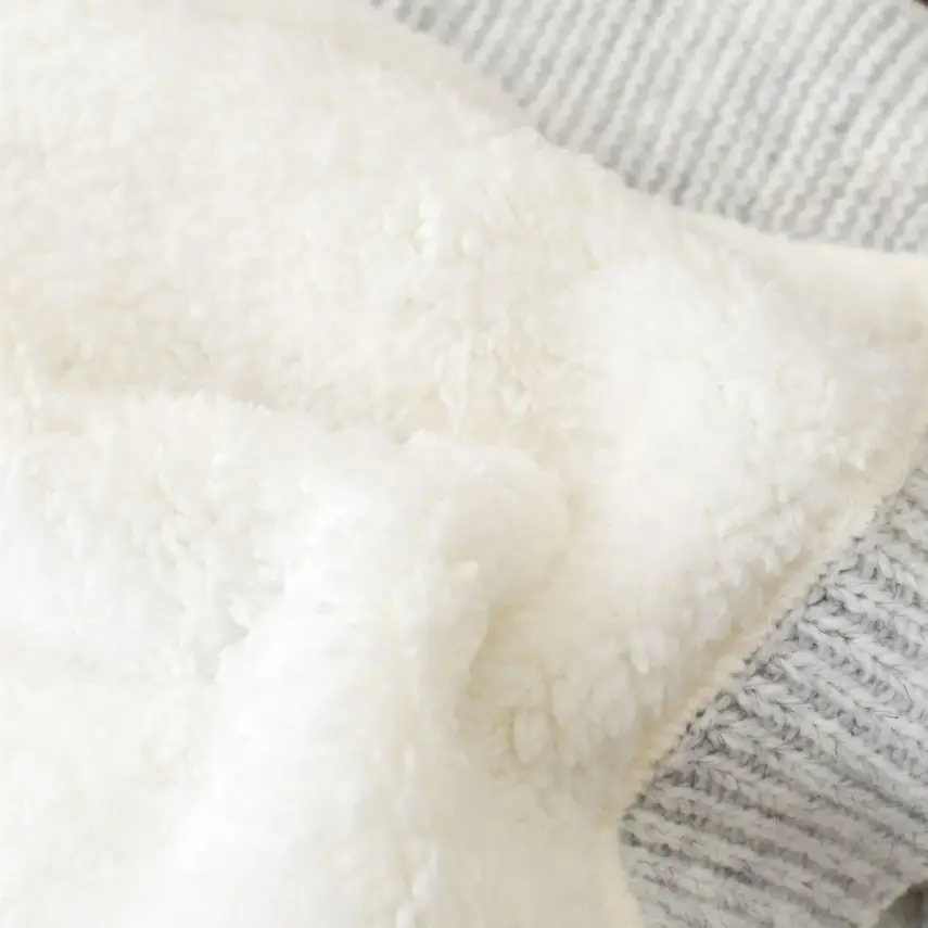 Bibaby Unisex Battaniye Hasır Triko Gri - 4