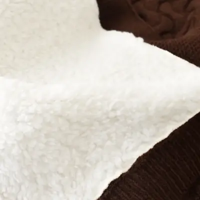 Bibaby Unisex Battaniye Hasır Triko Kahverengi - 2