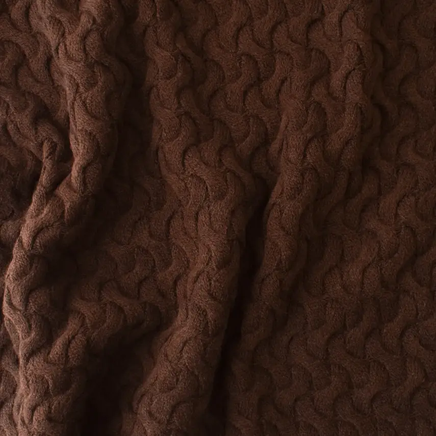 Bibaby Unisex Battaniye Hasır Triko Kahverengi - 5