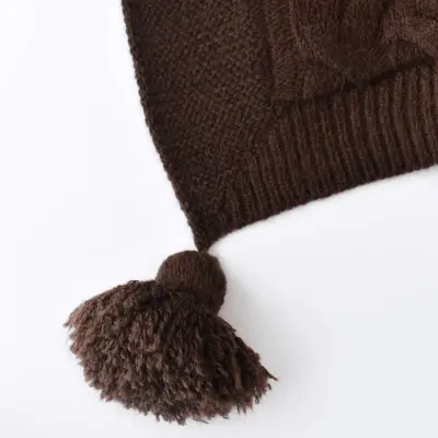 Bibaby Unisex Battaniye Hasır Triko Kahverengi - 7