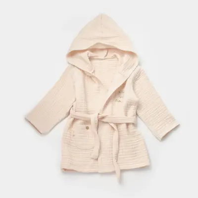 Bibaby Unisex Bebek Bornozu Lamb Friends Bej