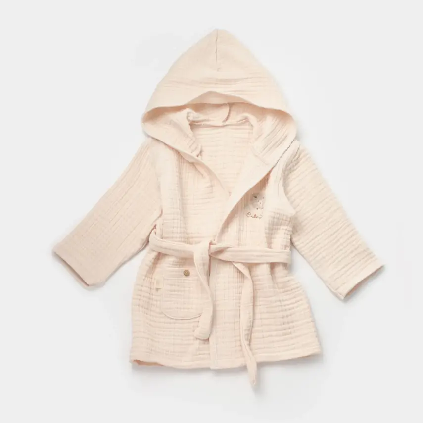 Bibaby Unisex Bebek Bornozu Lamb Friends Bej - 1