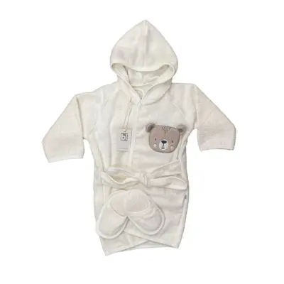 Bibaby Unisex Bornoz Ayı Bej