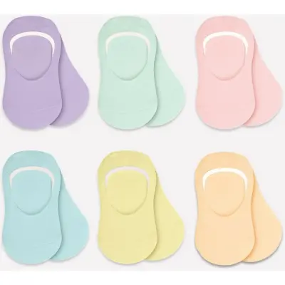 Bibaby Unisex Çorap Babet 6lı Silikonlu Pastel