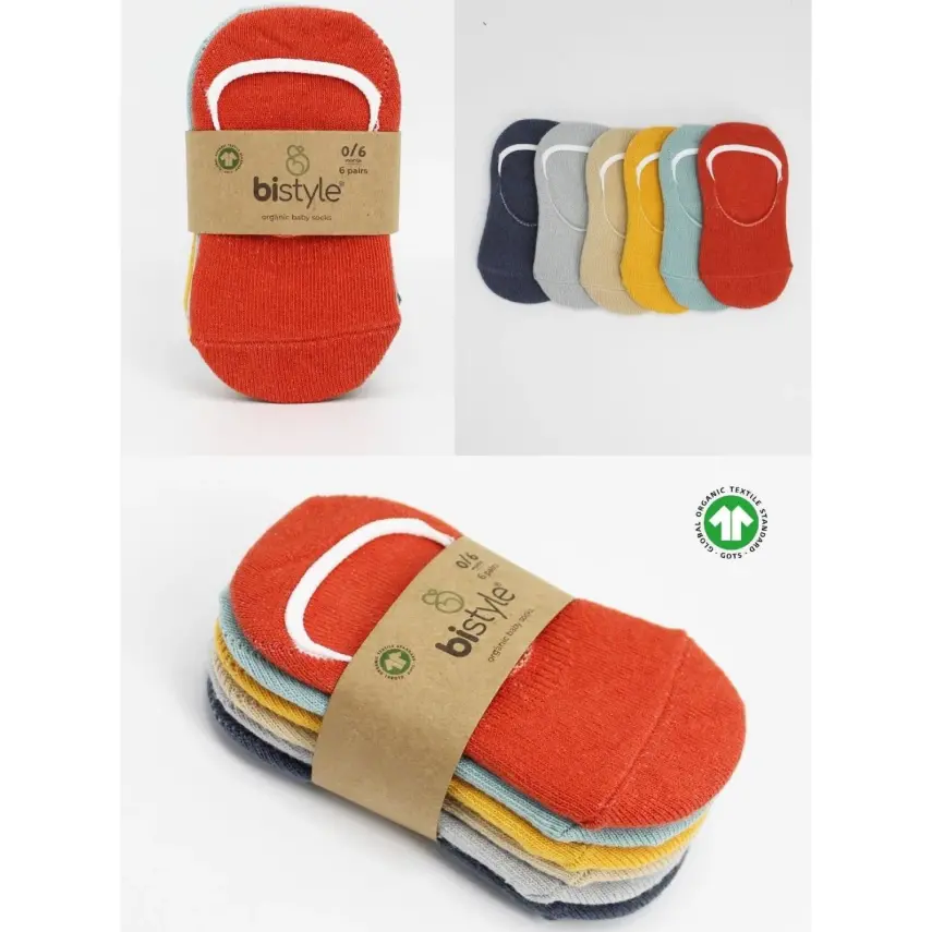 Bibaby Unisex Çorap Babet Silikonlu Bistyle 6lı Kiremit - 4