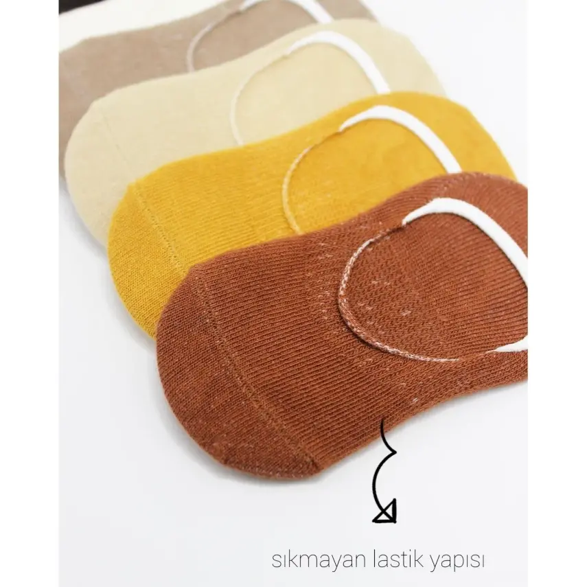 Bibaby Unisex Çorap Babet Silikonlu Bistyle 6lı Toprak - 6