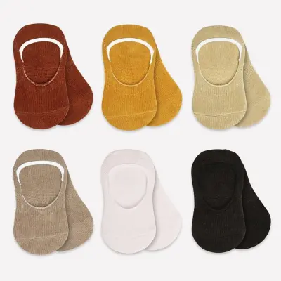 Bibaby Unisex Çorap Babet Silikonlu Bistyle 6lı Toprak