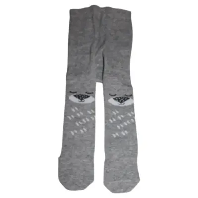 Bibaby Unisex Çorap Külotlu Desenli Gri - Ayı - 6