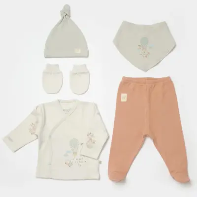 Bibaby Unisex Hastane Çıkışı 5li Bimini Teach Me Kırmızı - Kahverengi - Mint