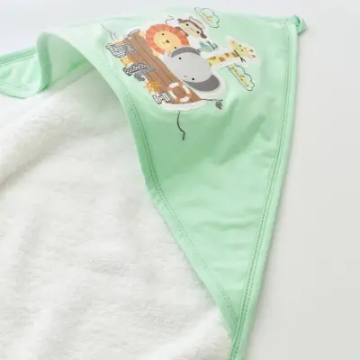 Bibaby Unisex Havlu Animals On Board Ekru - Yeşil - 5