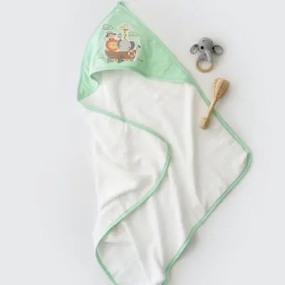 Bibaby Unisex Havlu Animals On Board Ekru - Yeşil - 6