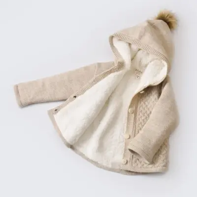 Bibaby Unisex Hırka Cepli Welsoft Triko Bej - 2