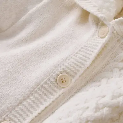 Bibaby Unisex Hırka Triko Cepli Welsoftlu Ekru - 3