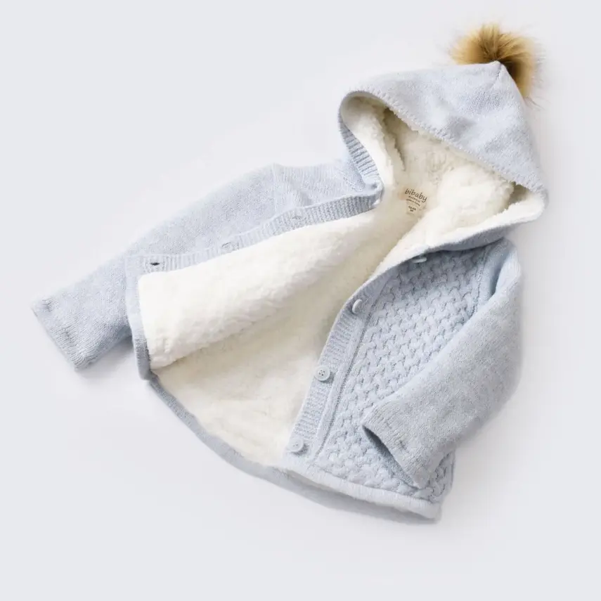 Bibaby Unisex Hırka Triko Cepli Welsoftlu Mavi - 5