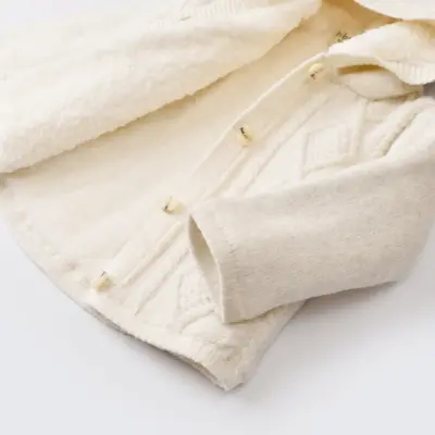 Bibaby Unisex Hırka Triko Desenli Welsoftlu Ekru - 2