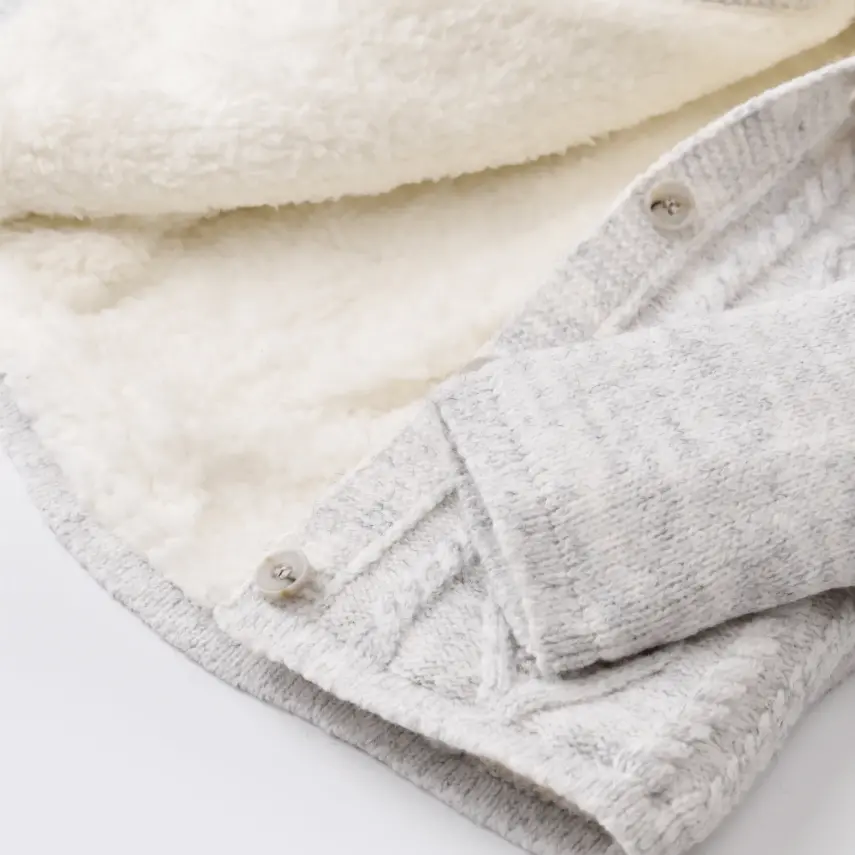 Bibaby Unisex Hırka Triko Desenli Welsoftlu Gri - 8