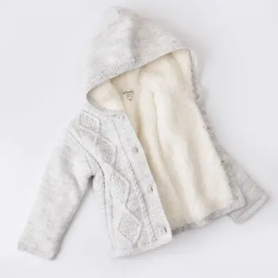 Bibaby Unisex Hırka Triko Desenli Welsoftlu Gri - 2