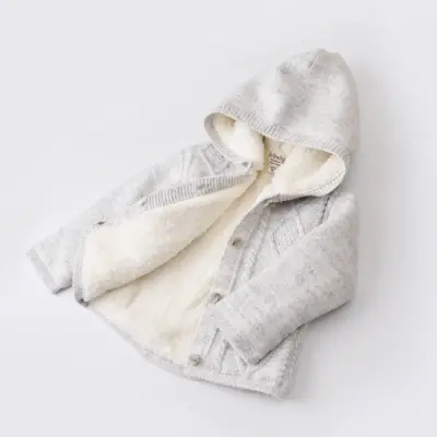 Bibaby Unisex Hırka Triko Desenli Welsoftlu Gri - 12