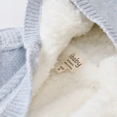 Bibaby Unisex Hırka Triko Desenli Welsoftlu Mavi - 2