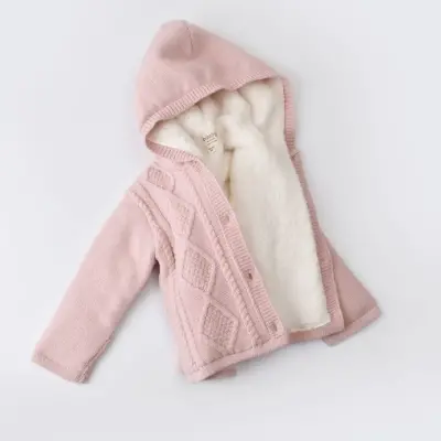 Bibaby Unisex Hırka Triko Desenli Welsoftlu Pembe - 3