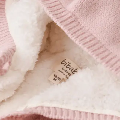 Bibaby Unisex Hırka Triko Desenli Welsoftlu Pembe - 6